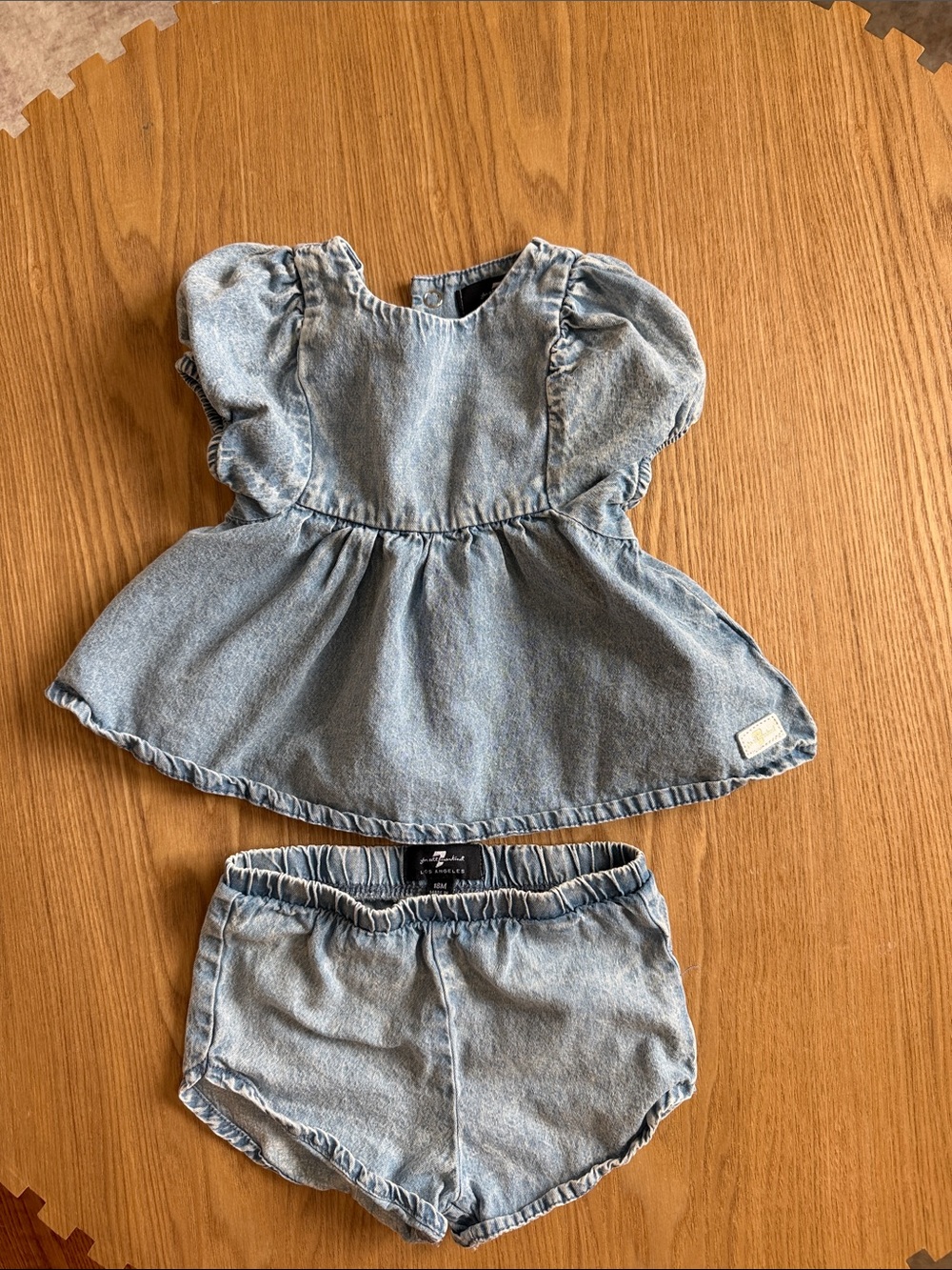 7 For All Mankind Denim Shorts Set